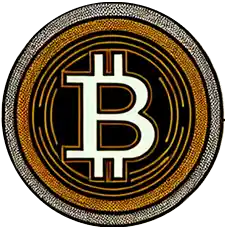 Фоновый объект блока: монетка с эмблемой биткоина